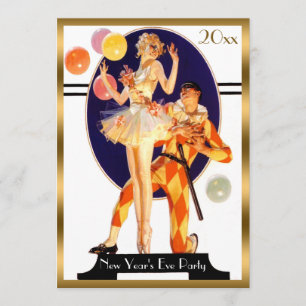 Vintage Art Deco New Year's Eve Party Invitation