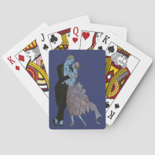 Vintage Art Deco Newlyweds, Love Wedding Dance Playing Cards