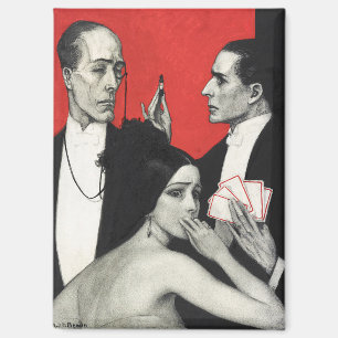 Vintage Art Deco Noir Mystery Poker Benda Art Magnet