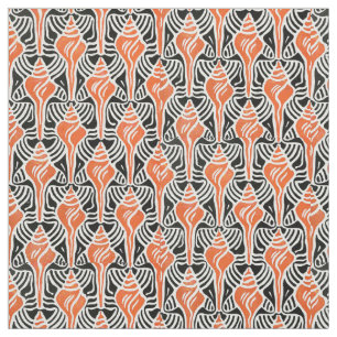 Vintage Art Deco or Art Nouveau Seashell Pattern Fabric