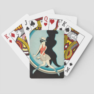 Vintage Art Deco - Para Todos - Flapper on Stage Playing Cards