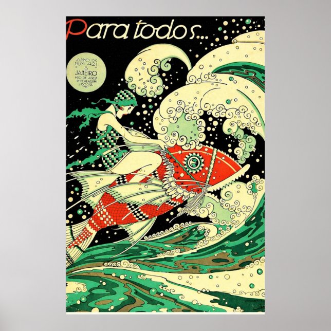Vintage Art Deco - Para Todos - Psychedelic Waves Poster (Front)