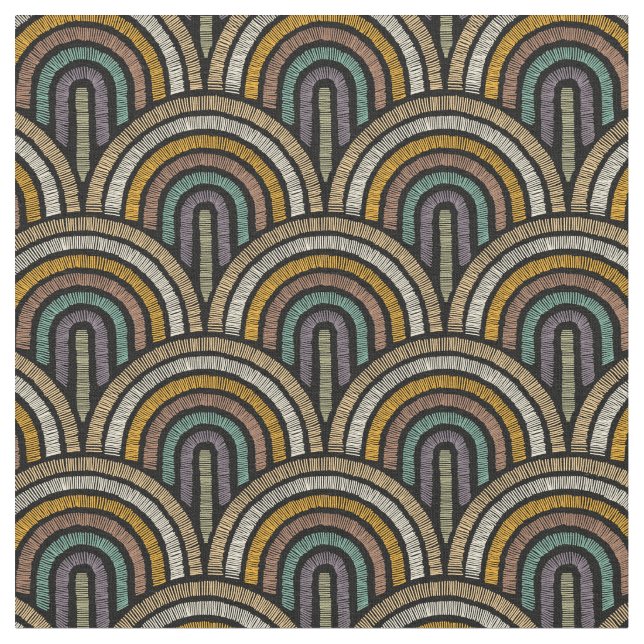 Vintage Art Deco Pattern Fabric (Close Up)