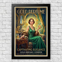 Vintage Art Deco Perfume Advertisement Poster
