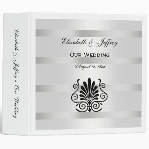 Vintage Art déco Plume noir blanc Mariage Classeur