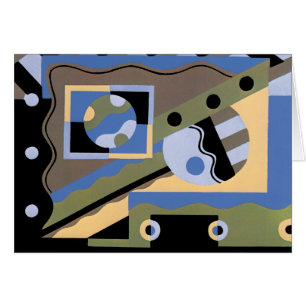 Vintage Art Deco Pochoir Jazz Cubism Pattern