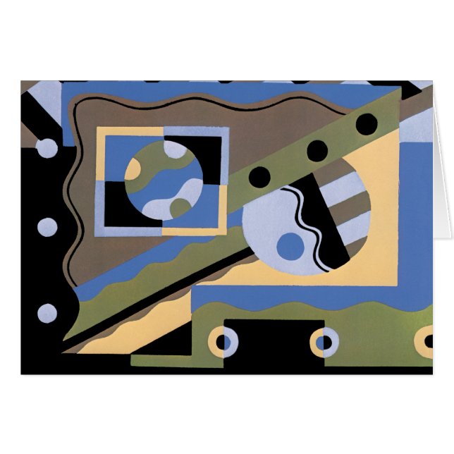 Vintage Art Deco Pochoir Jazz Cubism Pattern (Front Horizontal)