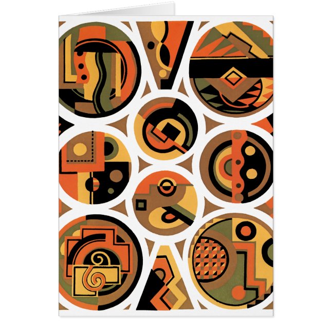 Vintage Art Deco Pochoir Jazz Geometric Circles (Front)