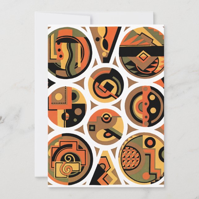 Vintage Art Deco Pochoir Jazz Geometric Circles (Front)