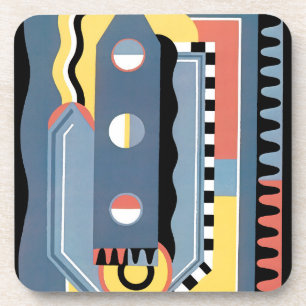 Vintage Art Deco Pochoir Jazz Geometric Patterns Coaster