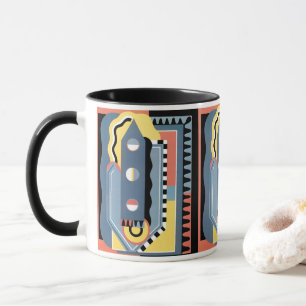 Vintage Art Deco Pochoir Jazz Geometric Patterns Mug