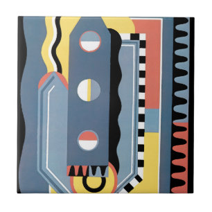Vintage Art Deco Pochoir Jazz Geometric Patterns Tile