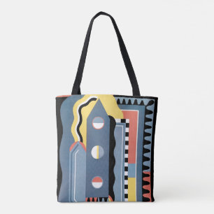 Vintage Art Deco Pochoir Jazz Geometric Patterns Tote Bag