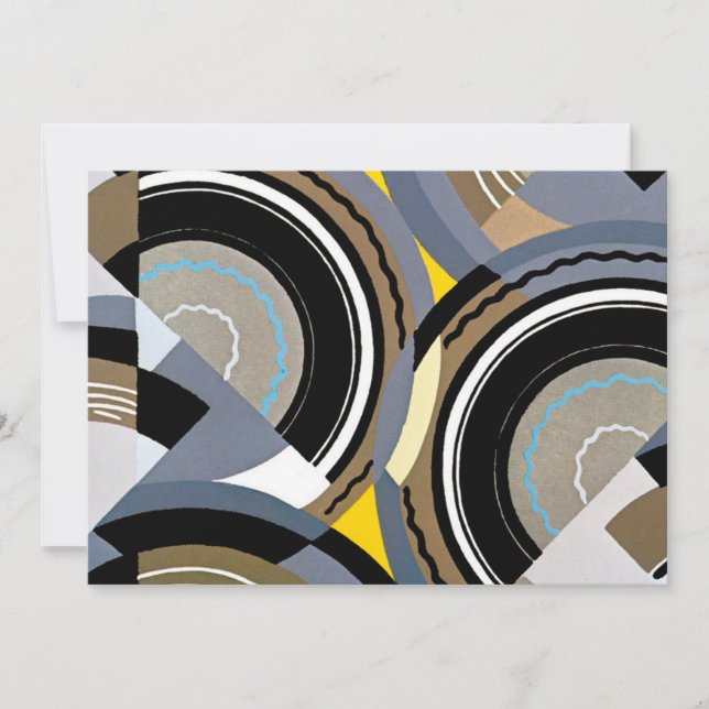 Vintage Art Deco Pochoir Jazz Geometric Shapes (Front)