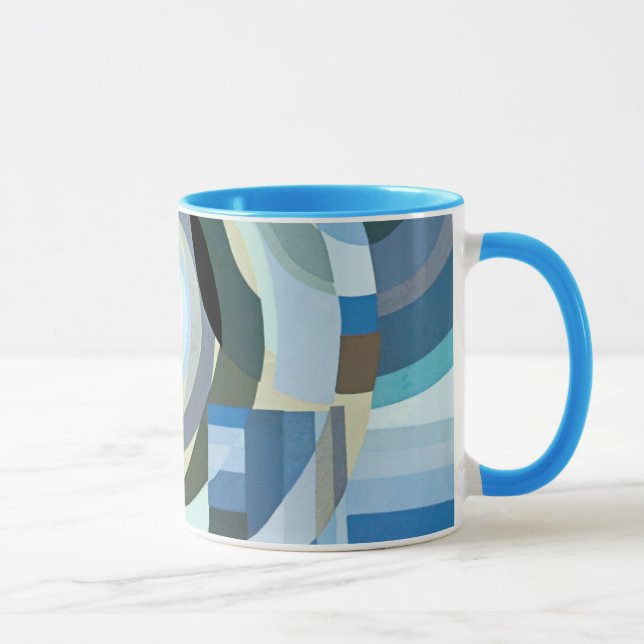 Vintage Art Deco Pochoir Jazz Geometric Shapes Mug (Right)
