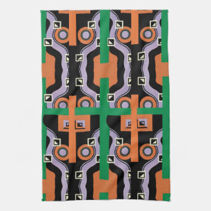 Vintage Art Deco Pochoir Jazz Illustration Pattern Kitchen Towel