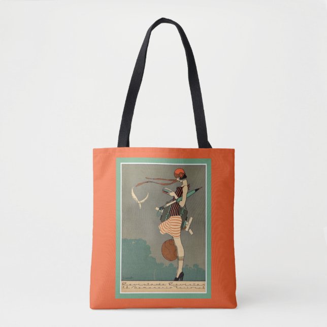 Vintage Art Deco Poster Tote Bag (Front)
