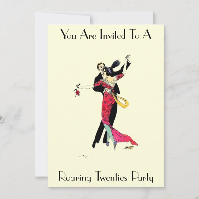 Vintage Art Deco Roaring Twenties Invitation (Front)