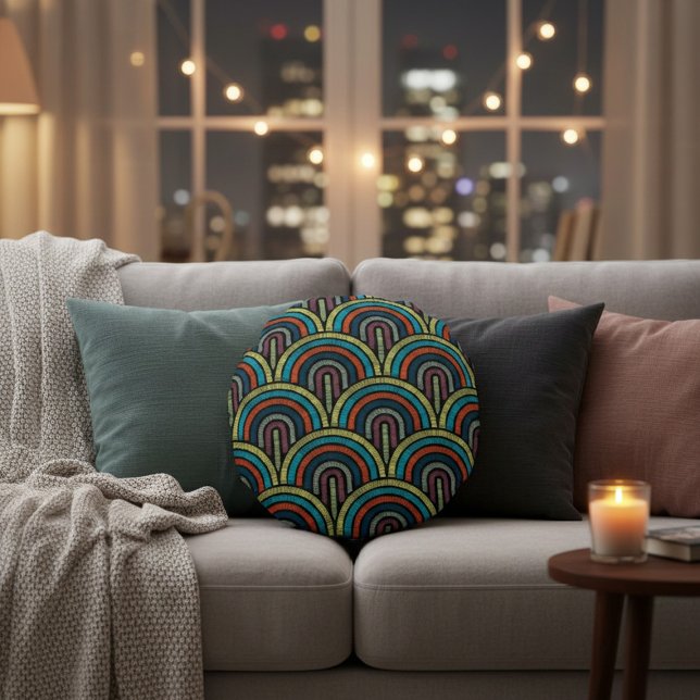 Vintage Art Deco Round Pillow (Creator Uploaded)