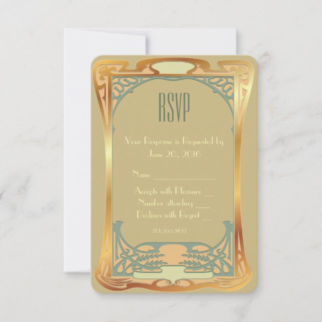 Vintage Art Deco RSVP ~ Gatsby Inspired (Front)