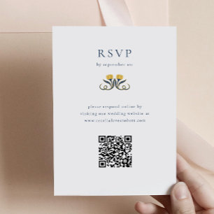 Vintage Art Deco RSVP with QR code Enclosure Card