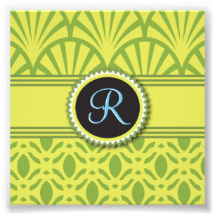 Vintage Art Deco Scalloped Lime Photo Print