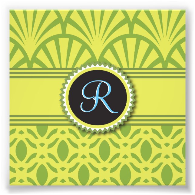 Vintage Art Deco Scalloped Lime Photo Print (Front)