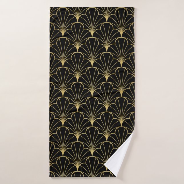 Vintage art deco seamless pattern bath towel (Bath Towel)