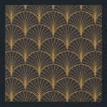 Vintage Art Deco Seamless Pattern. Geometric decor Faux Canvas Print<br><div class="desc">Vintage Art Deco Seamless Pattern. Geometric decorative with circles texture. Retro background.</div>