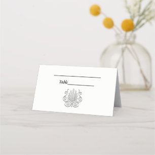 Vintage Art Deco Silver Plume Arabesque Place Card