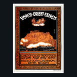 Vintage Art deco Simplon Orient Express Athens Poster<br><div class="desc">From a late 1920s poster, scanned at super high resolution (1200 DPI), available up to the largest sizes. Restored and retouched. A drawing of Athens (Parthenon) and the famous Orient Express train, meander border. Includes the stops: London, Calais, Paris, Dijon, Lausanne, Milan, Vencie, Trieste, Belgrade, Constantinople, Athens, Bucarest. Main colours:...</div>