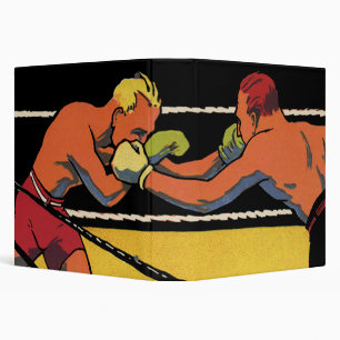 Vintage Art Deco Sports Boxing, Boxers Punching Binder