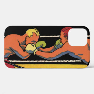 Vintage Art Deco Sports Boxing, Boxers Punching iPhone 12 Case