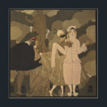 Vintage Art Deco, Surprise by George Barbier<br><div class="desc">Beautiful wooden canvas art with a vintage illustration Art Deco design title Surprise by George Barbier. A masquerade party with fairy tale characters dressed in elegant costumes and wearing masks. Harlequinade is a British comic theatrical genre, pantomime with the characters Harlequin, who loves Columbine, Columbine's greedy father Pantaloon, a mischievous...</div>