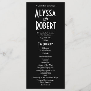Vintage Art Deco Text Wedding Program