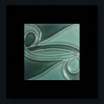 Vintage Art Deco Tile Pattern Matte Dark Green Poster<br><div class="desc">These vintage art deco tiles Show an early 20th century look with a dark green matte finish.</div>