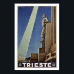 Vintage Art Deco Trieste Italian travel poster<br><div class="desc">Retouched and restored from a vintage travel advertising poster. Trieste is a city and seaport in northeastern Italy. It is situated towards the end of a narrow strip of Italian territory lying between the Adriatic Sea and Slovenia, which lies almost immediately south and east of the city. Trieste is located...</div>