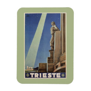 Vintage Art Deco Trieste Italian travel poster Magnet