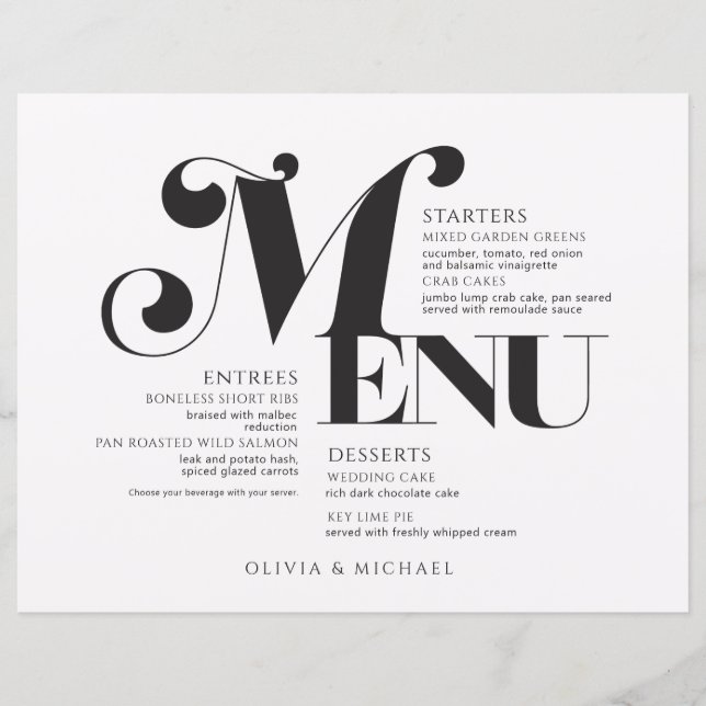 Vintage Art Deco Wedding Black White (Front)