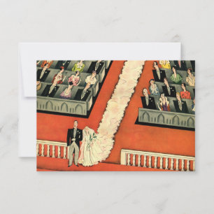 Vintage Art Deco Wedding, Bride and Groom RSVP Card