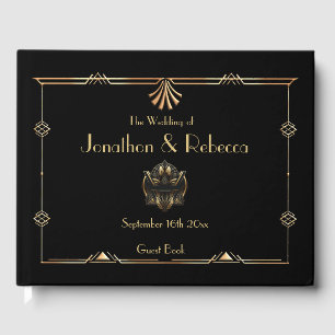Vintage Art Deco wedding Guest Book