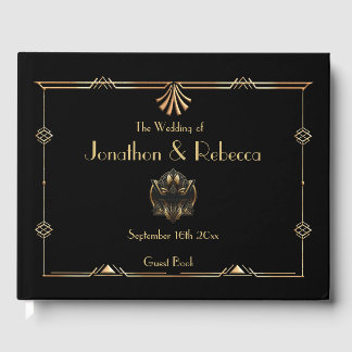 Vintage Art Deco wedding Guest Book