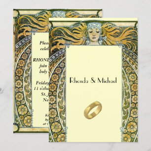 Vintage Art Deco Wedding Invitation