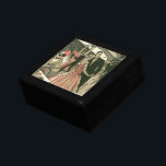 Vintage Art Deco Wedding, Newlyweds First Dance Gift Box<br><div class="desc">Vintage illustration love and romance art deco design featuring a newly wed couple dressed in formal attire dancing at their wedding reception; The beautiful bride is in an elegant evening gown dress with delicate pink floral flowers and the handsome groom is in a tuxedo suit.</div>