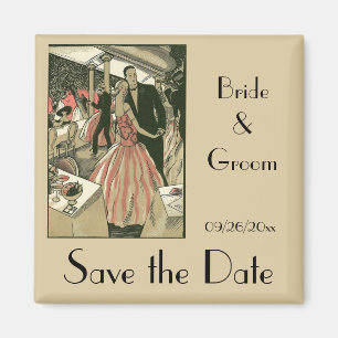 Vintage Art Deco Wedding, Newlyweds First Dance Magnet