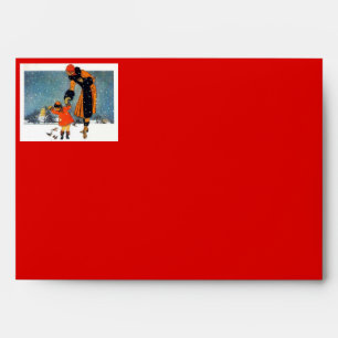 Vintage Art Deco Winter Mother and Child in Snow Envelopes