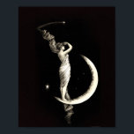 Vintage Art Deco Woman in the Moon Goddess Artwork Poster<br><div class="desc">Vintage Art Deco Woman in the Moon Goddess Artwork</div>