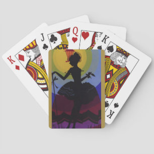 Vintage Art Deco Woman Playing Cards