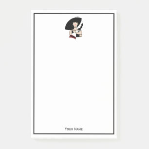 Vintage Art Deco Woman Wearing Hat Gloves Colour Post-it Notes