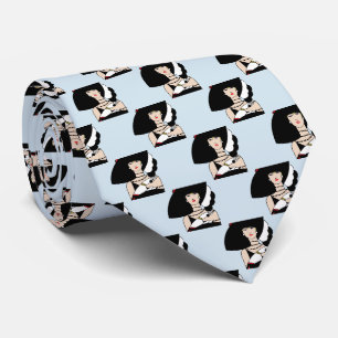 Vintage Art Deco Woman Wearing Hat Gloves Colour Tie
